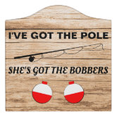 Welcome to the Lake Sign Fishing Decor Man BOBBER Door Hanger