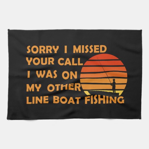 Funny fishing kitchen towel