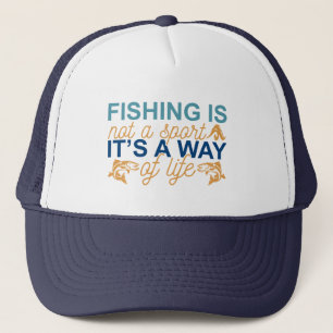 funny fishing life word art trucker hat