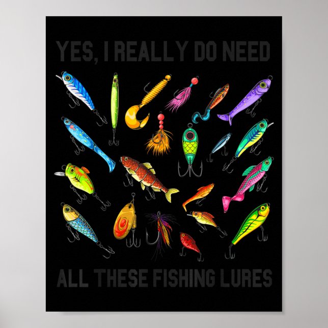 Funny Fishing Lures Gift For Fisherman Angler Fish Poster (Front)