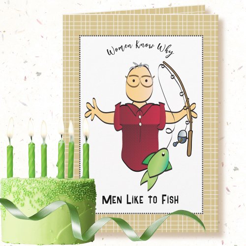 Funny Fishing Male Cartoon Birthday
