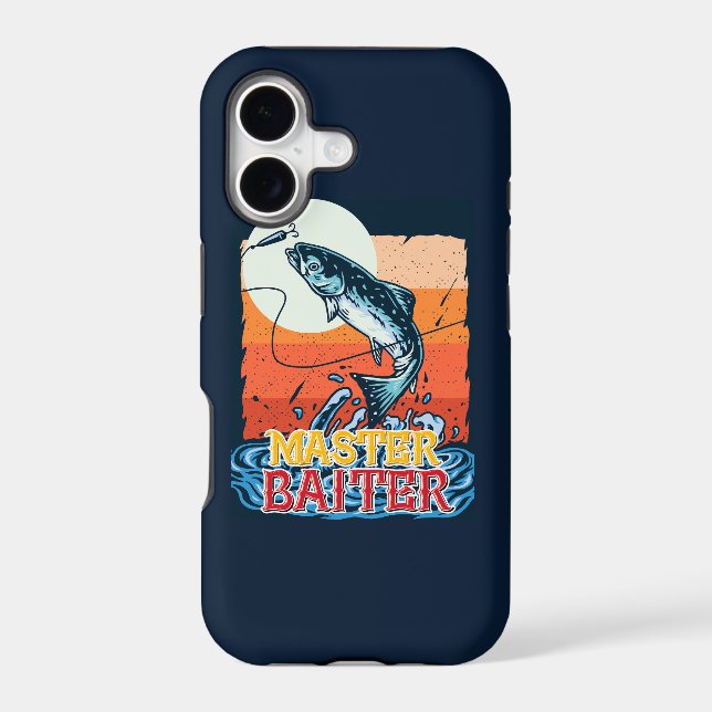 Funny Fishing Master Baiter Iphone Case (Back)
