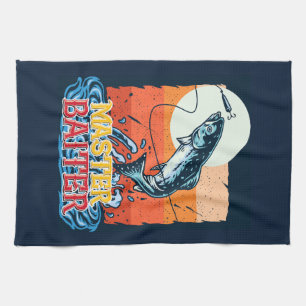 Funny Fishing Master Baiter Kitchen Towel