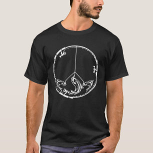 funny fishing mens fishing rod peace sign T Shirt