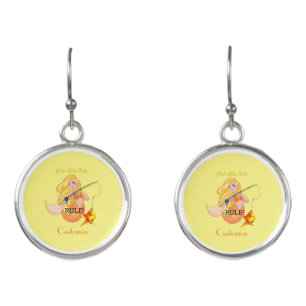 Funny Fishing Mermaid Girl Thunder_Cove Earrings