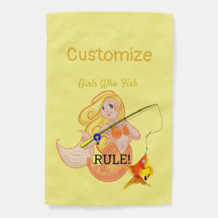 Funny Fishing Mermaid Girl Thunder_Cove Garden Flag