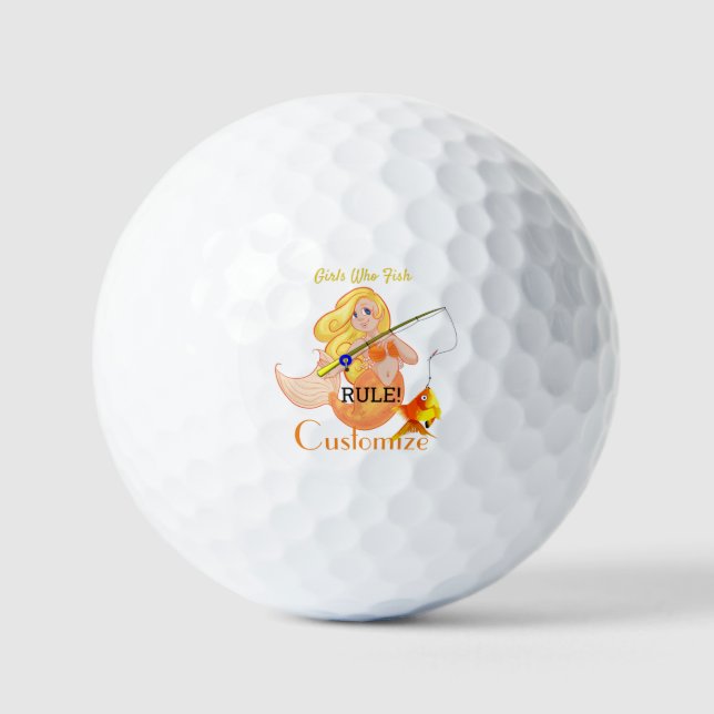 Funny Fishing Mermaid Girl Thunder_Cove   Golf Balls (Front)