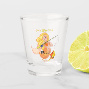 Funny Fishing Mermaid Girl Thunder_Cove Shot Glass