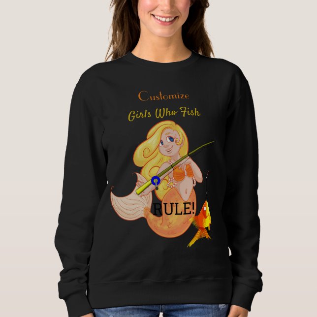 Funny Fishing Mermaid Girl Thunder_Cove  Sweatshirt (Front)