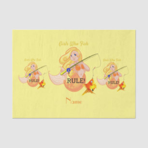 Funny Fishing Mermaid Girl Thunder_Cove Tissue Paper