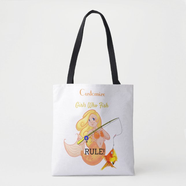 Funny Fishing Mermaid Girl Thunder_Cove    Tote Bag (Front)