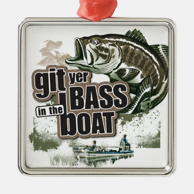 Funny Fishing Metal Ornament (Front)
