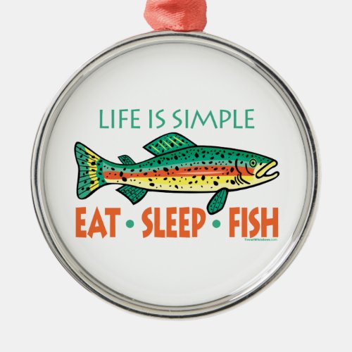 Funny Fishing Metal Ornament