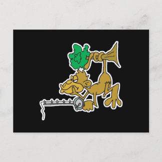 funny fishing monkey postcard