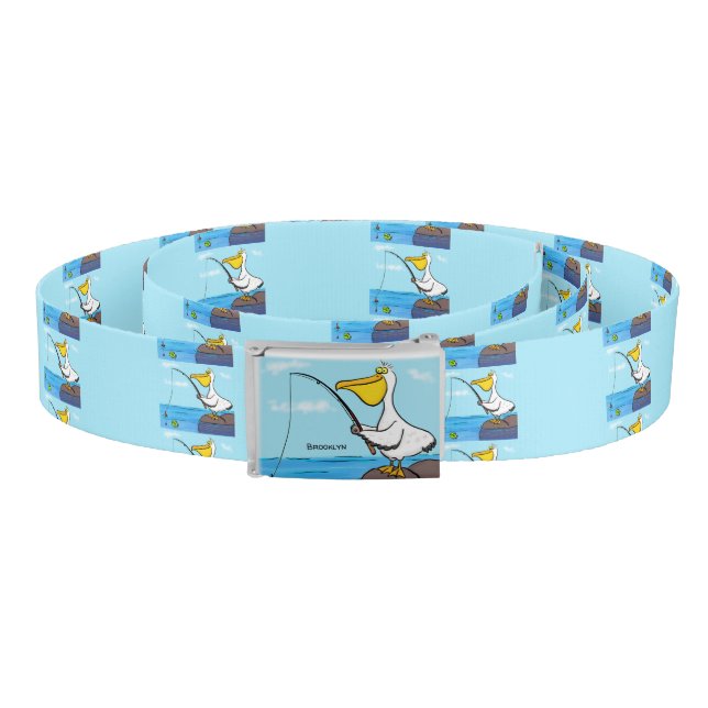 Funny fishing pelican cartoon belt (Coil)
