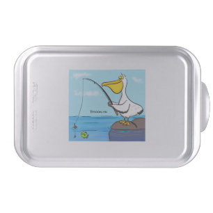 Funny fishing pelican cartoon cake pan