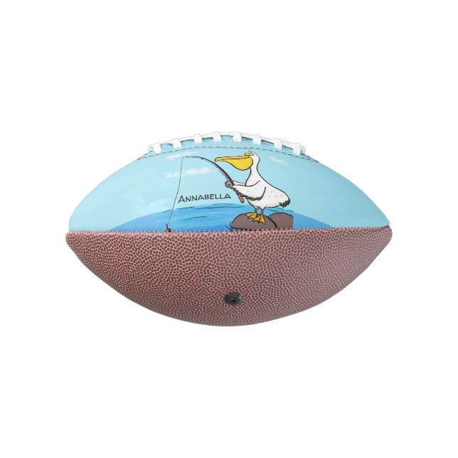 Funny fishing pelican cartoon football (Rotated 270)
