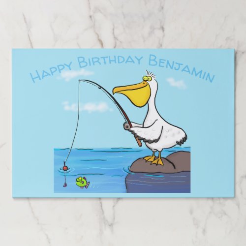 Funny fishing pelican cartoon paper pad
