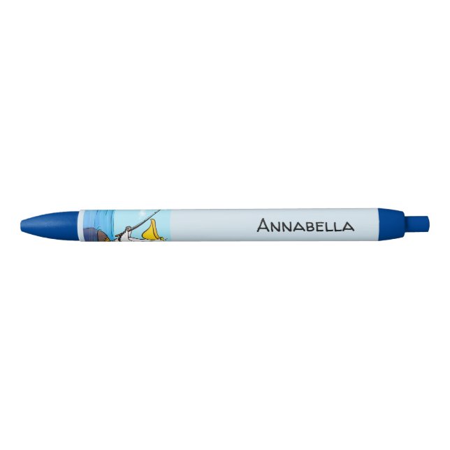 Funny fishing pelican cartoon pen (Front)