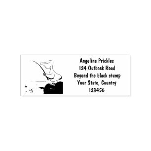 Funny fishing pelican cartoon rubber stamp