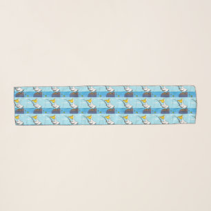 Funny fishing pelican cartoon scarf