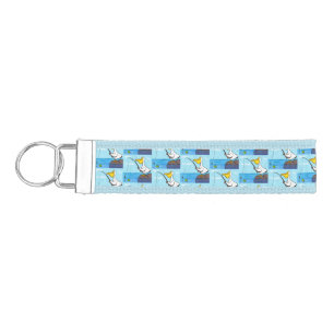 Funny fishing pelican cartoon  wrist keychain