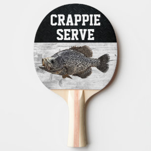 Funny Fishing Pun Crappie Serve Fish Smack Talk Ping Pong Paddle