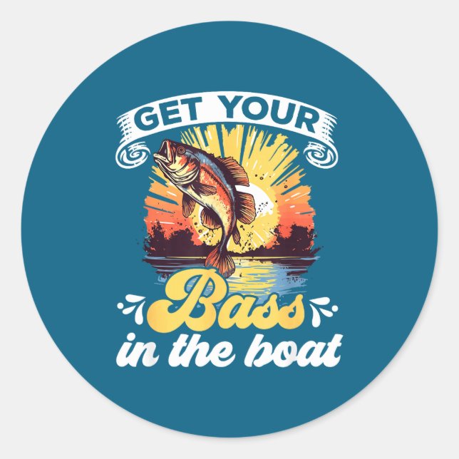 Funny Fishing Quote Hooked On B Fishing  Classic Round Sticker (Front)