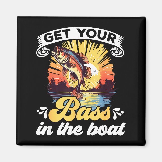 Funny Fishing Quote Hooked On B Fishing  Magnet (Front)