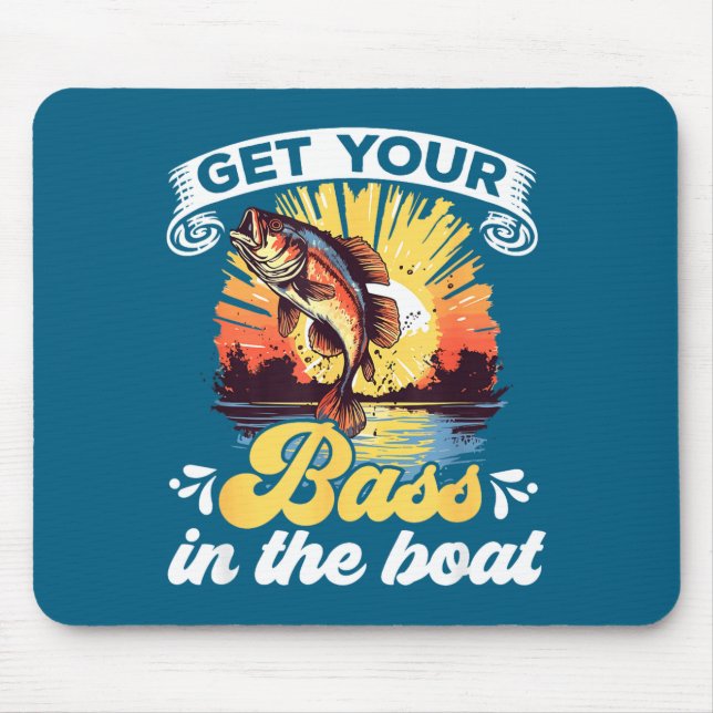 Funny Fishing Quote Hooked On B Fishing  Mouse Pad (Front)