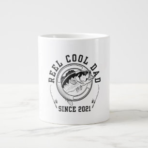Funny Fishing Quote Reel Cool Dad Since 2021 Giant Coffee Mug