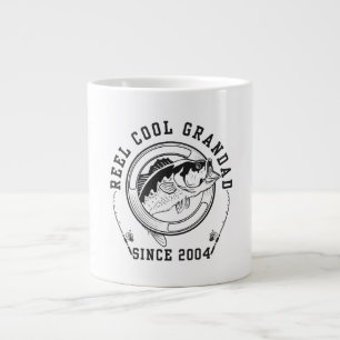 Funny Fishing Quote Reel Cool Grandad Since 2004 Giant Coffee Mug