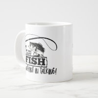 Funny Fishing Quote Talk Fishing Bass Coworker Giant Coffee Mug