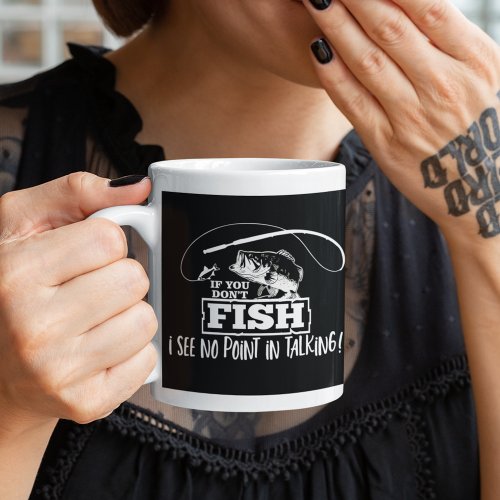 Funny Fishing Quote Talk Fishing Bass Coworker Mug