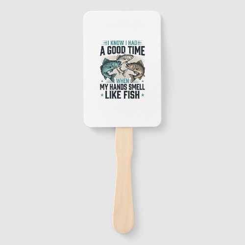Funny Fishing Quote Vintage Engraving Vector Desig Hand Fan