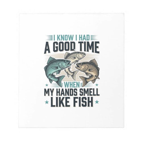 Funny Fishing Quote Vintage Engraving Vector Desig Notepad