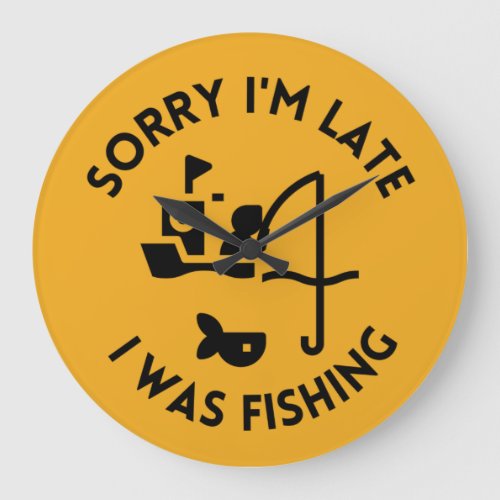 funny fishing quotes hhh large clock