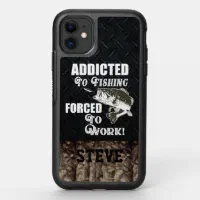 Camo Fish Bass Fishing Personalized Name Otterbox iPhone Case, Zazzle