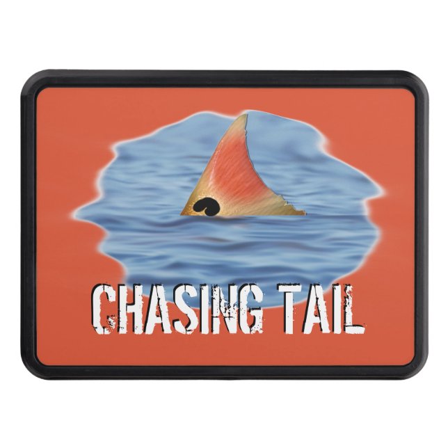 Funny Fishing Redfish Chasing Tail Hitch Cover (Front)