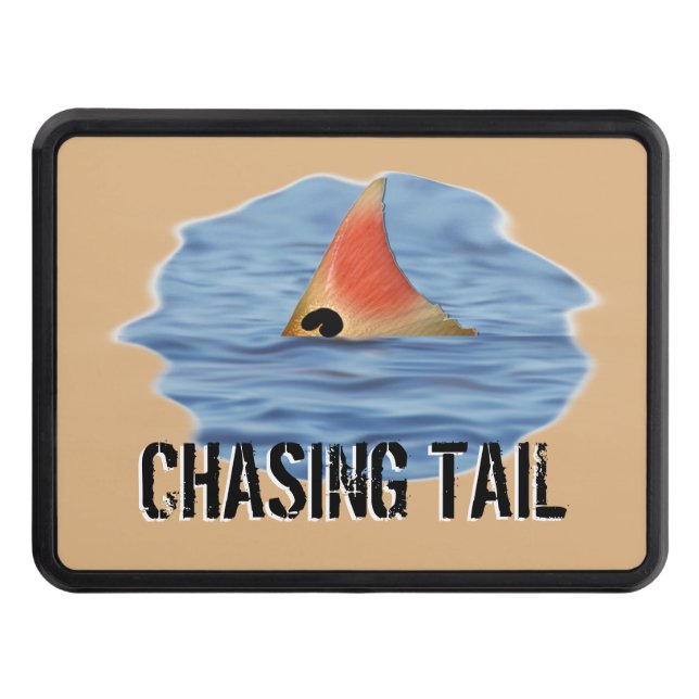 Funny Fishing Redfish Chasing Tail Hitch Cover (Front)