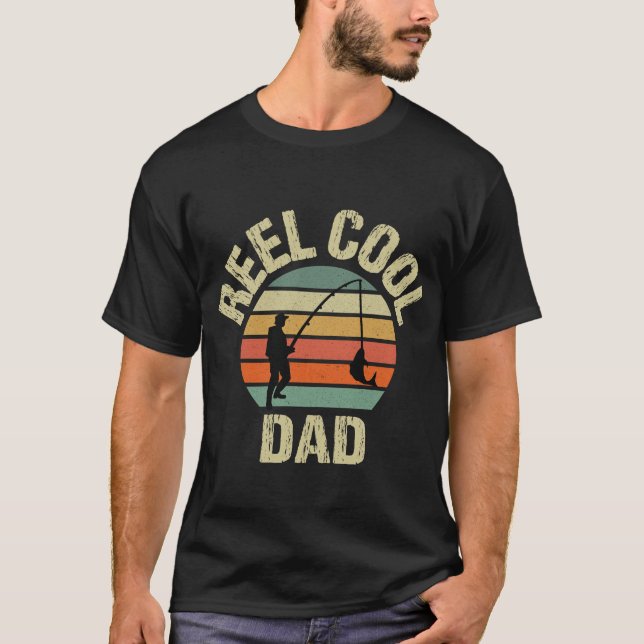 Funny fishing reel cool Dad  T-Shirt (Front)