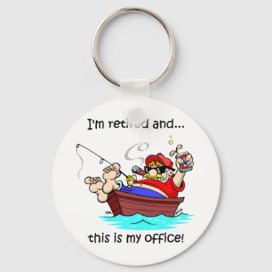 Funny fishing retirement keychain