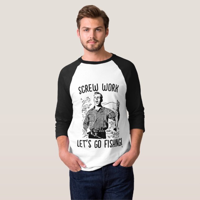 FUNNY FISHING RETRO T-shirts MENS T-SHIRT (Front Full)