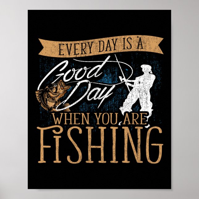 Funny Fishing Rod Fish - Fisherman  Poster (Front)