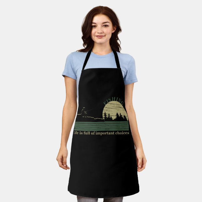 Funny fishing saying apron (Worn)