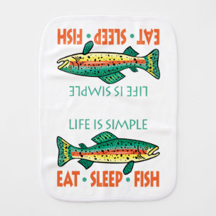 Funny Fishing Saying Baby Burp Cloth