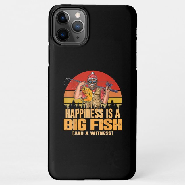 Funny Fishing Saying - Happiness is A Big Fish iPhone Case (Back)