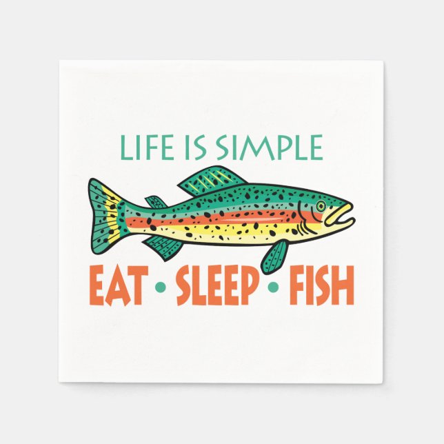 Funny Fishing Saying Paper Napkins (Front)