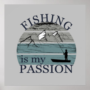 Funny fishing saying poster