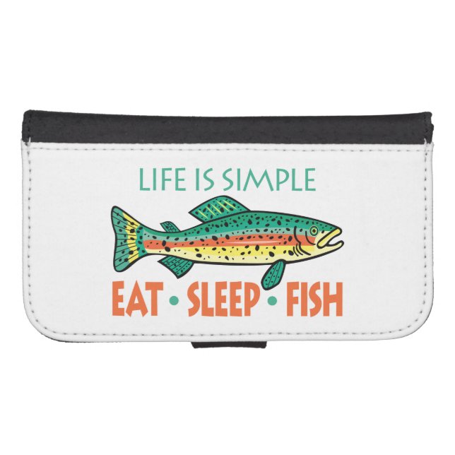 Funny Fishing Saying Samsung Galaxy Wallet Case (Front (Horizontal))